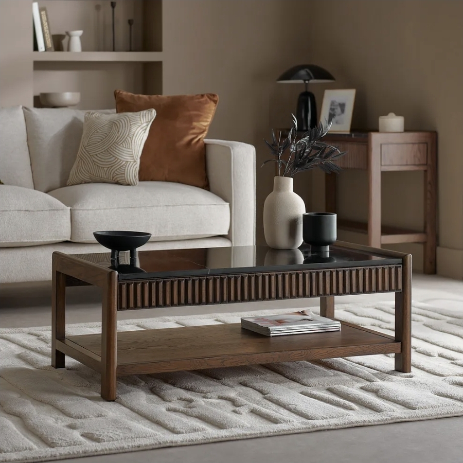 Oak & Aura's Black Marble Coffee Table