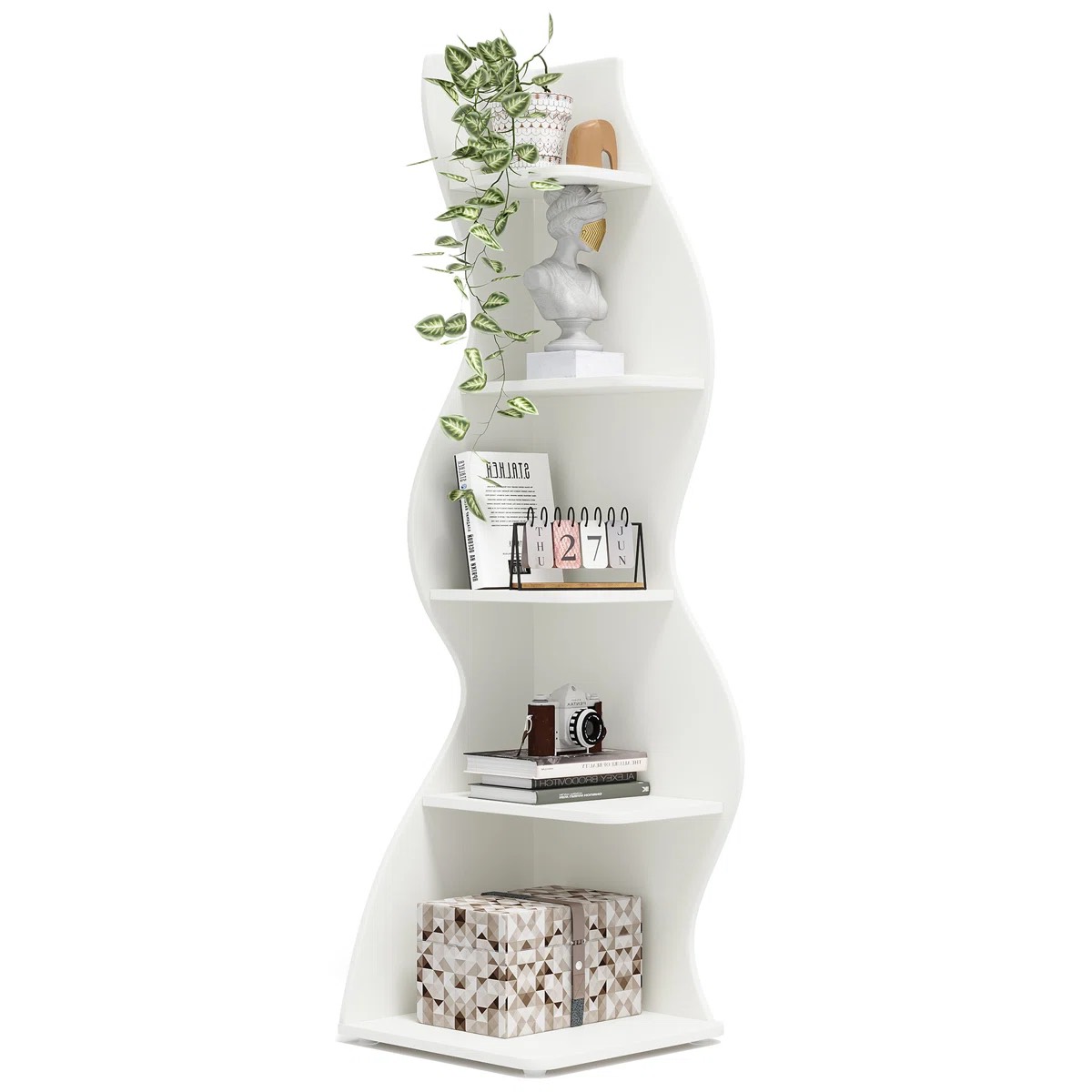 Oak & Aura's 179cm H x 48cm W Corner Bookcase